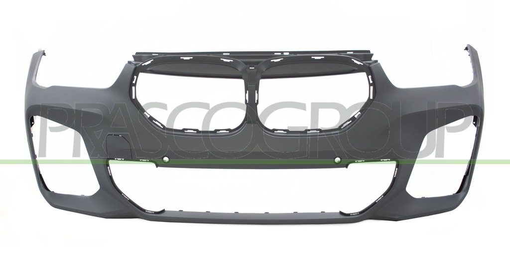 FRONT BUMPER PRIMED-WITH PDC+SENSOR HOLDERS-WITH TOW HOOK COVER-WITH CUTTING MARKS FOR PARK ASSIST AND HEADLAMP WASHERS