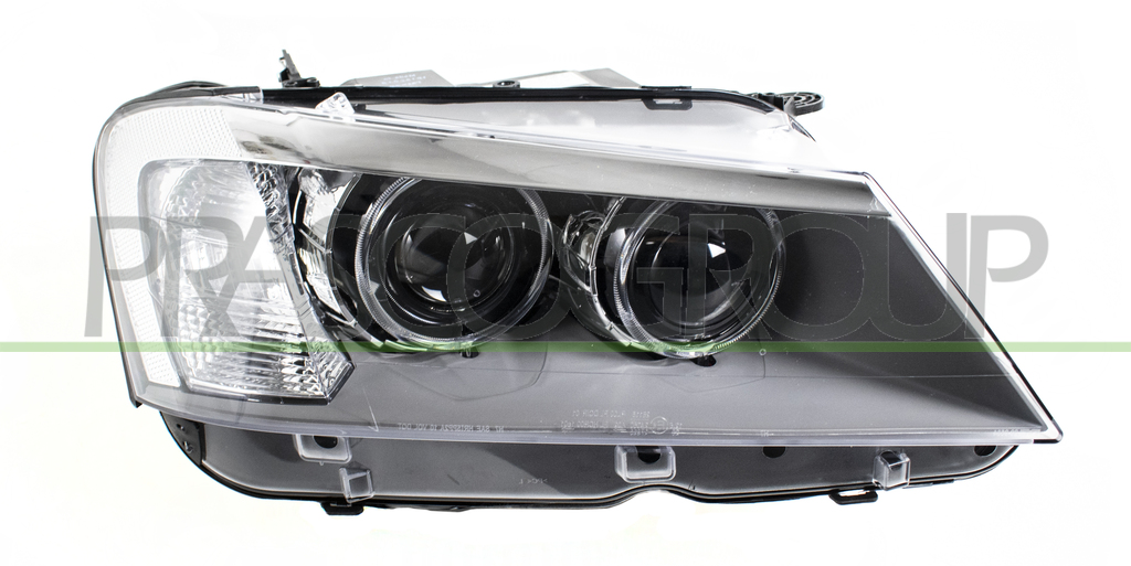 HEADLAMP RIGHT XENON D1S-H7+H7 ELECTRIC-WITH MOTOR-BLACK-LED