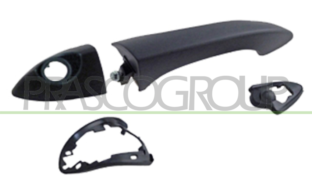 FRONT DOOR HANDLE LEFT-OUTER-BLACK-WITH KEY HOLE