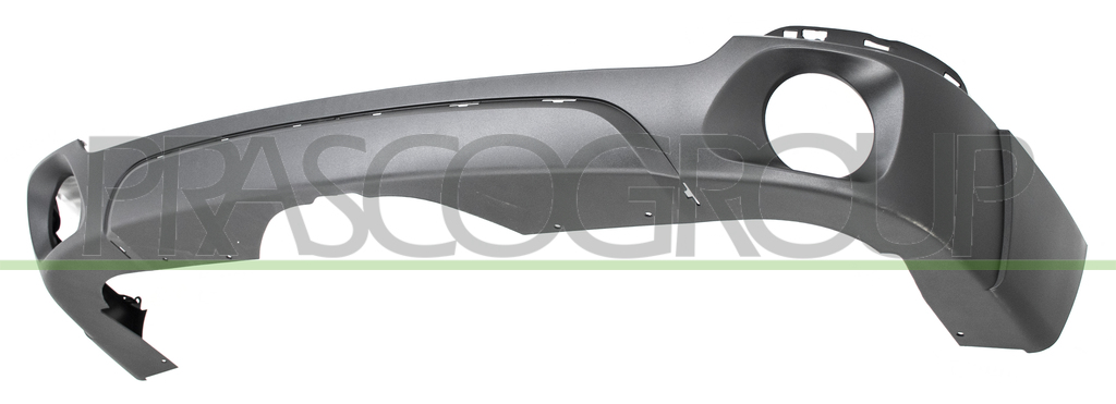 REAR BUMPER-LOWER-BLACK-TEXTURED-WITH MOLDING HOLES-WITH SINGLE ROUND EXHAUST HOLE ON RIGHT AND LEFT SIDE MOD. EXCELLENCE/EXPERIENCE