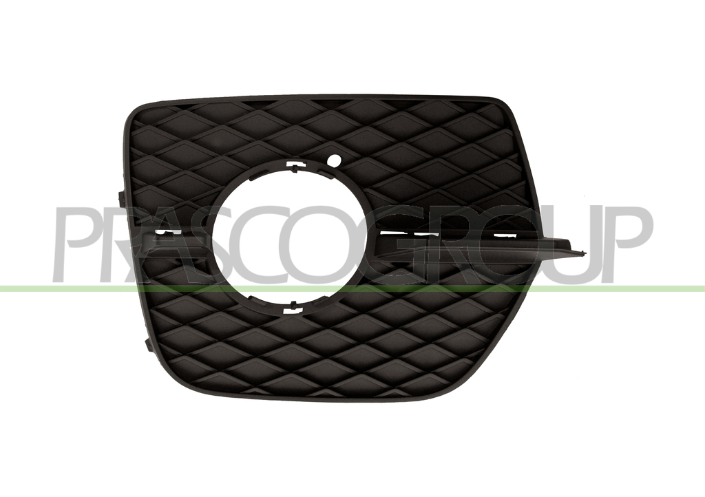 BUMPER GRILLE RIGHT-BLACK-WITH FOG LAMP HOLE-WITH MOLDING HOLES MOD. > 12
