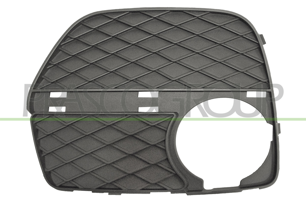 BUMPER GRILLE RIGHT-BLACK-WITH FOG LAMP HOLE-WITH MOLDING HOLES MOD. 12 >
