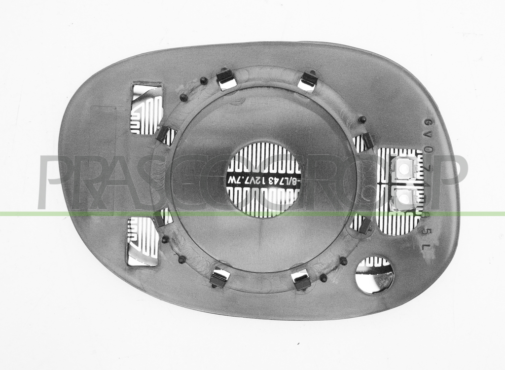 MIRROR GLASS BASE LEFT-HEATED-ASPHERICAL-CHROME