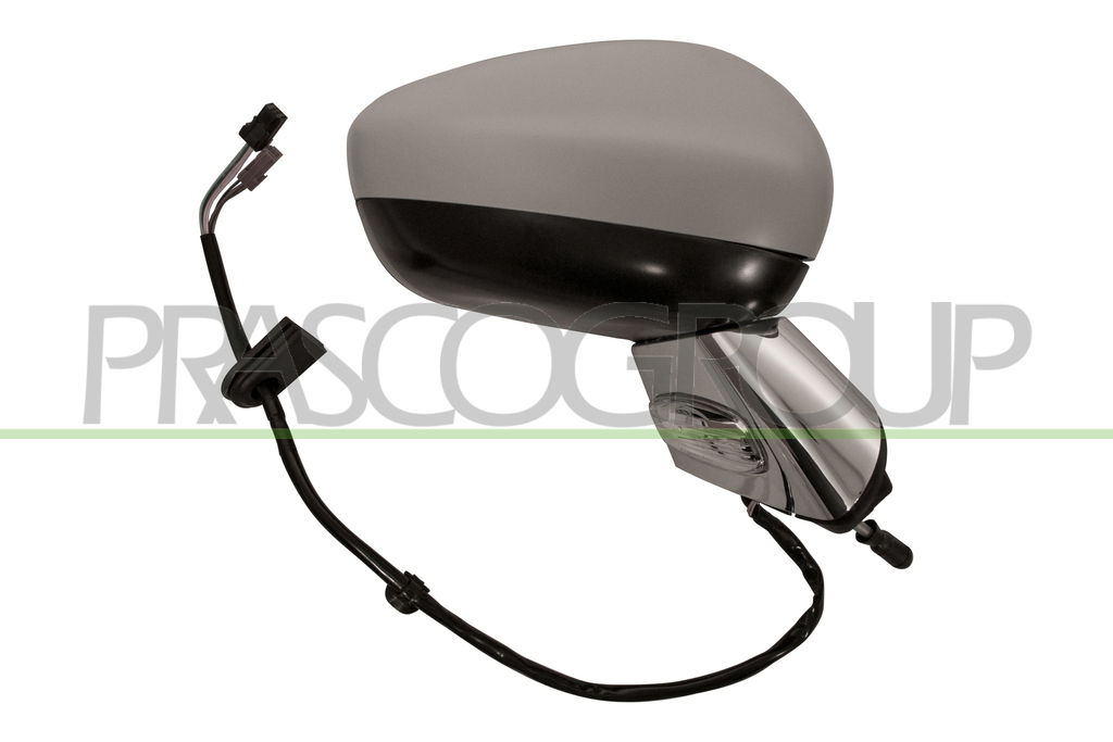 RETROVISORE DESTRO-ELETTRICO-CON PRIMER-TERMICO-CHIUDIBILE-CON FANALE-CON SONDA-CON BASE CROMATA-CONVESSO-11 PINS