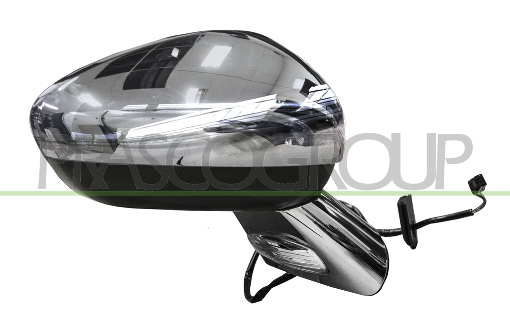 RETROVISORE DESTRO-ELETTRICO-CROMATO-CON FANALE-CON SONDA-CON BASE CROMATA-CONVESSO-7 PINS