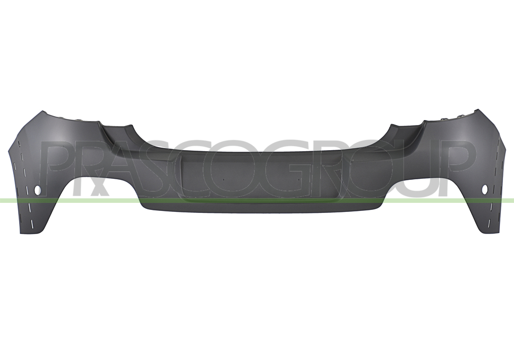 REAR BUMPER-PRIMED-UPPER-WITH HOLES+HOLDERS FOR PARK ASSIST-WITH WING EXTENSION HOLES