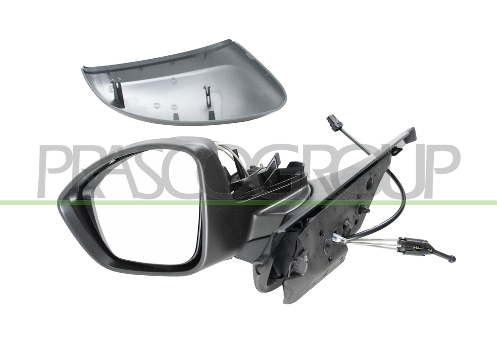DOOR MIRROR LEFT-CABLE-PRIMED-WITH LAMP-CONVEX