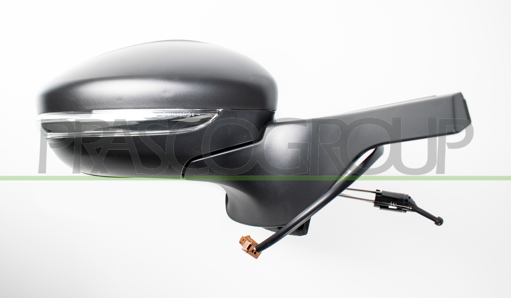 DOOR MIRROR RIGHT-CABLE-BLACK-WITH LAMP-WITH SENSOR-CONVEX