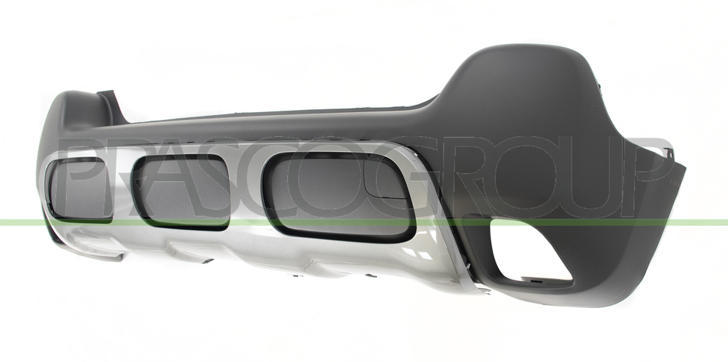 REAR BUMPER-BLACK-TEXTURED FINISH-WITH TOW HOOK COVER-WITH MOLDING-WITH PDC AND PARK ASSIST CUTTING MARKS