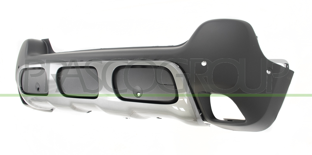 REAR BUMPER-BLACK-TEXTURED-WITH MOLDING-WITH PDC AND PARK ASSIST HOLE+SENSOR HOLDERS