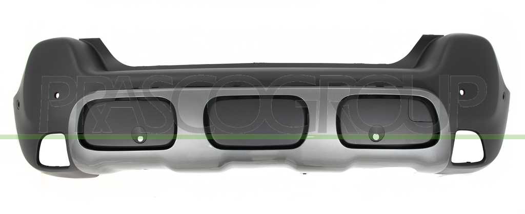 REAR BUMPER-BLACK-TEXTURED-WITH MOLDING-WITH PDC AND PARK ASSIST HOLE+SENSOR HOLDERS