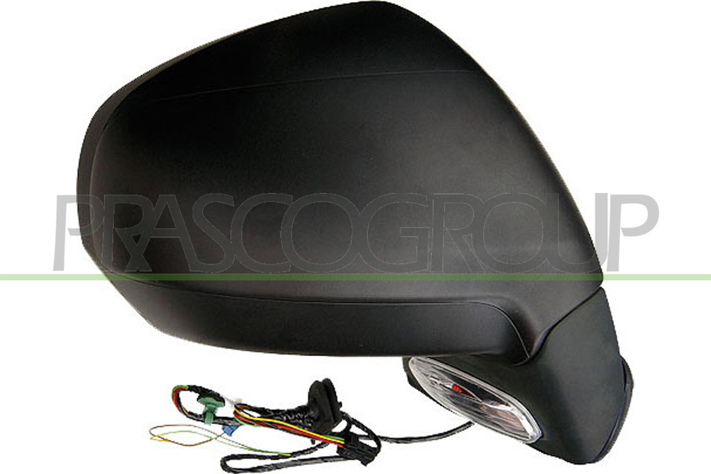 DOOR MIRROR RIGHT-ELECTRIC-BLACK-HEATED-WITH SENSOR-WITH LAMP-CONVEX-CHROME