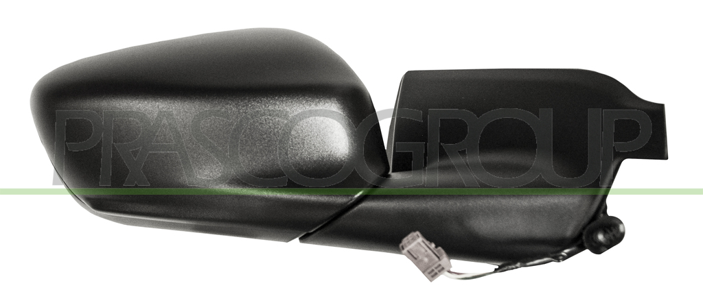 ESPEJO DERECHO ELECTRICO-NEGRO-CON SONDA-CONVEXO/CROMADO-5 PINES-2 CONECTORS
