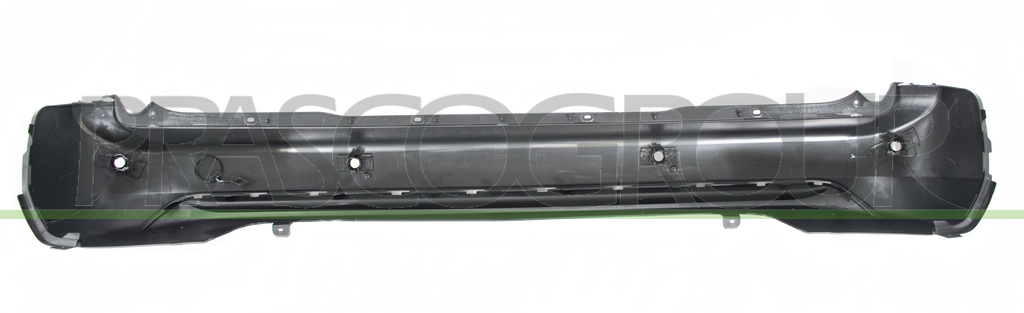 REAR BUMPER-BLACK-TEXTURED FINISH-WITH TOW HOOK COVER-WITH PDC+SUPPORTS-WITH MOLDING HOLES