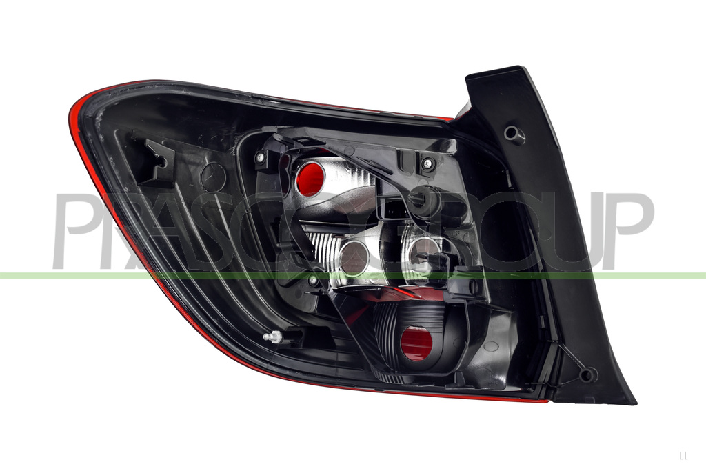 TAIL LAMP RIGHT-WITHOUT BULB HOLDER-RED-CLEAR-BLACK BASE-ELBA TYPE