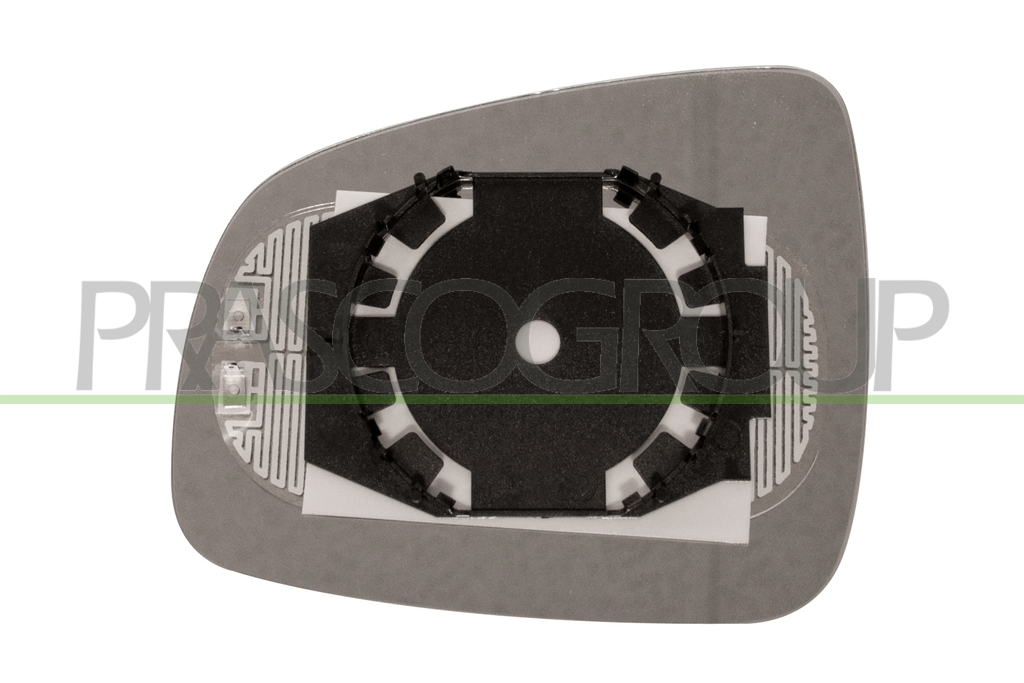 MIRROR GLASS BASE RIGHTHEATED-CONVEX-CHROME