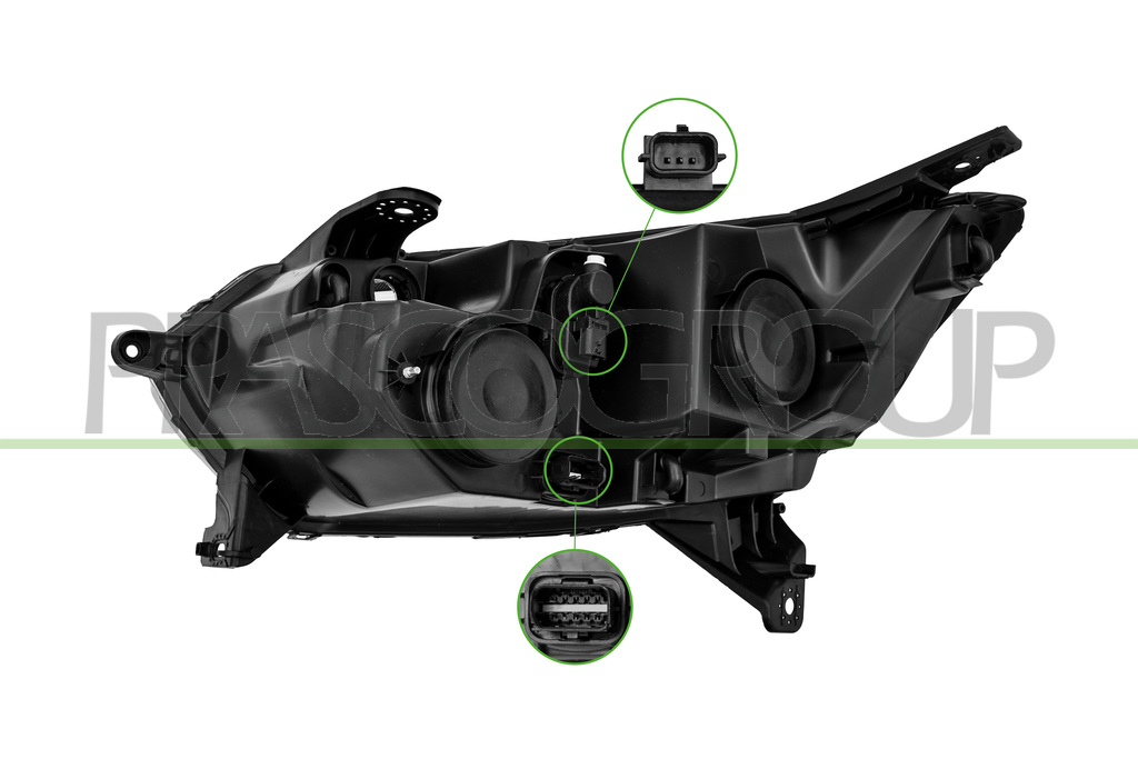 PROIETTORE DESTRO H7+H15-ELETTRICO-SENZA MOTORE-CROMATO