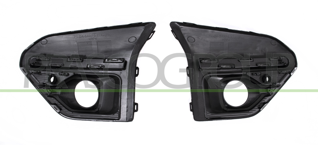 SET OF FRONT BUMPER GRILLE-BLACK-TEXTURED FINISH-WITH FOG LAMP HOLES-WITH PDC HOLE+SENSOR HOLDER-WITH PROFILE HOLES (RIGHT+LEFT)