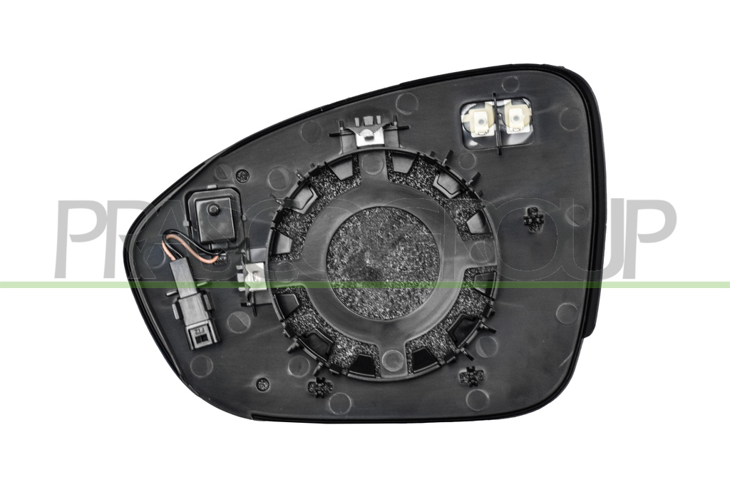 MIRROR GLASS BASE RIGHT-HEATED-WITH BLIS-CONVEX-2 PINS
