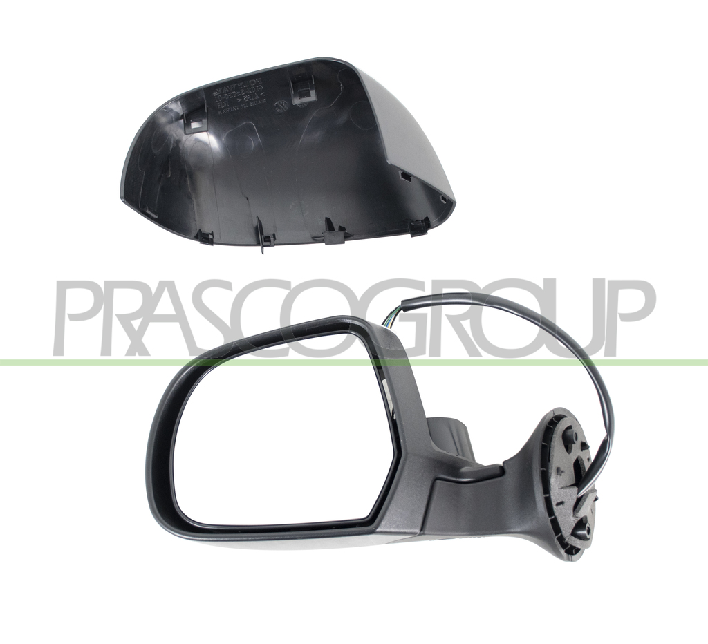 DOOR MIRROR LEFT-ELECTRIC-BLACK-HEATED-CONVEX-CHROME