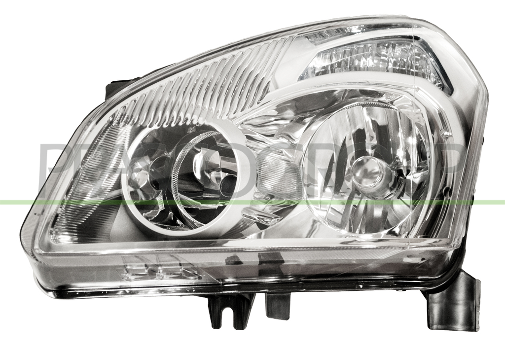 HEADLAMP LEFT XENON D2R+H7 ELECTRIC-WITHOUT MOTOR-CHROME