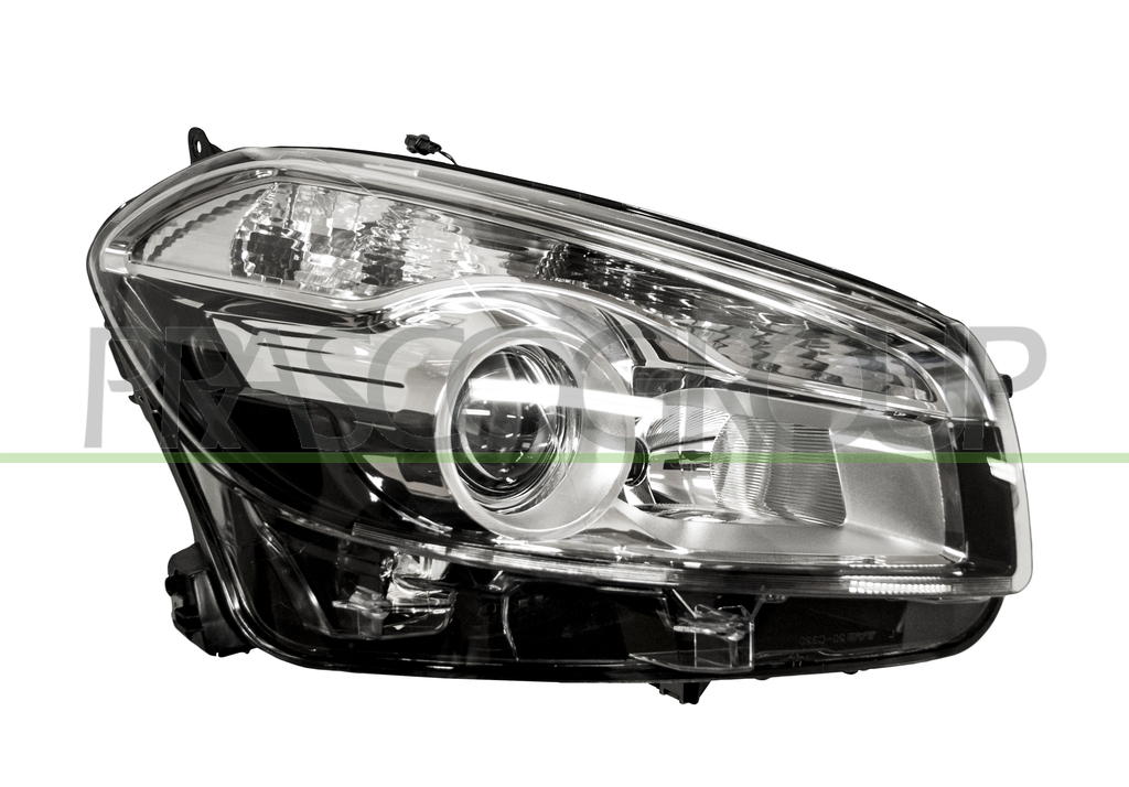 HEADLAMP RIGHT XENON D1S+H7 ELECTRIC-WITH MOTOR