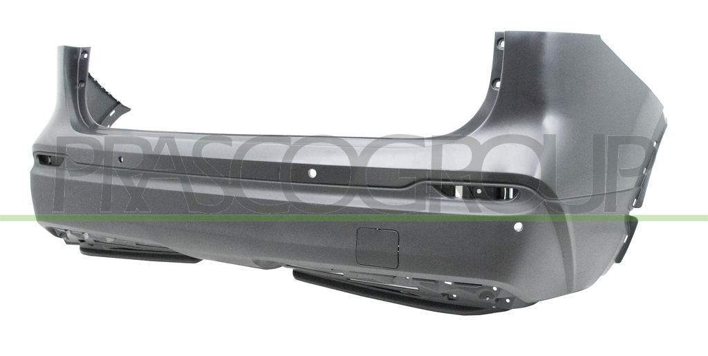REAR BUMPER-BLACK-SMOOTH-FINISH TO BE PARTLY PRIMED-WITH PDC-WITH TOW HOOK COVER MOD. TEKNA