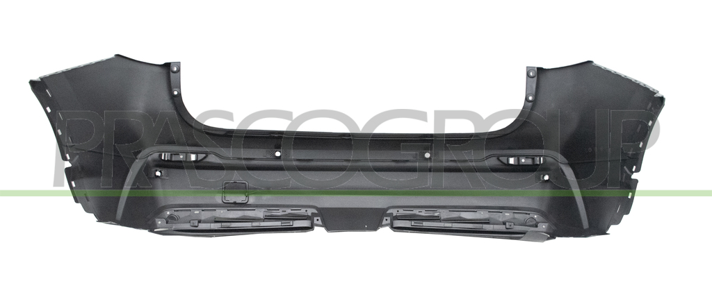 REAR BUMPER-BLACK-SMOOTH-FINISH TO BE PARTLY PRIMED-WITH PDC-WITH TOW HOOK COVER MOD. TEKNA