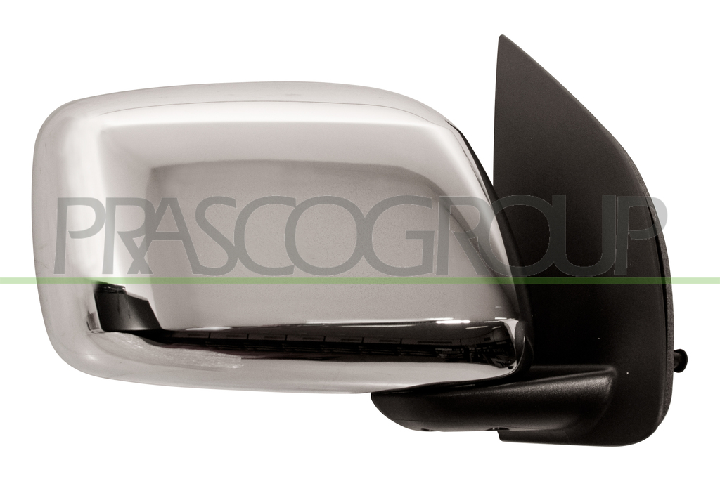ESPEJO DERECHO-MANUAL-NEGRO-CONVEXO/CROMADO-CON CARCASA CROMADA