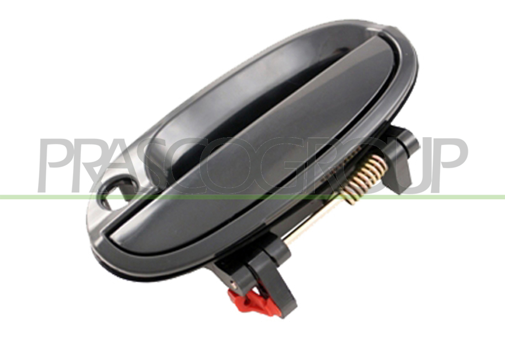 FRONT DOOR HANDLE LEFT-OUTER-SMOOTH-BLACK-WITH KEY HOLE