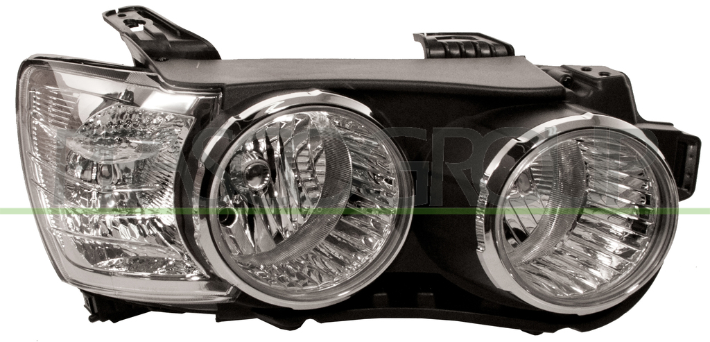 HEADLAMP RIGHT H1+H7 ELECTRIC-WITH MOTOR-WITH CHROME LAMP FRAME