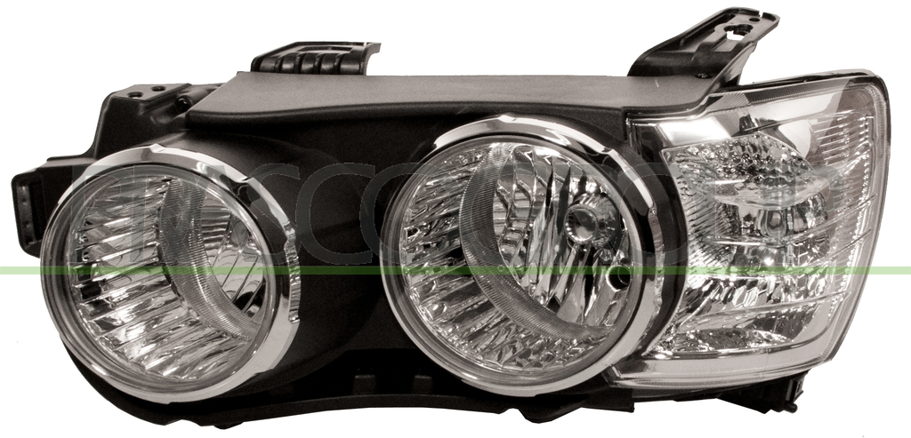 HEADLAMP LEFT H1+H7 ELECTRIC-WITH MOTOR-WITH CHROME FRAME