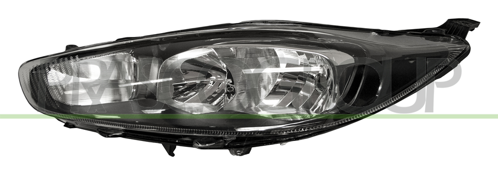 HEADLAMP LEFT H7+H15 ELECTRIC-WITH MOTOR-BLACK