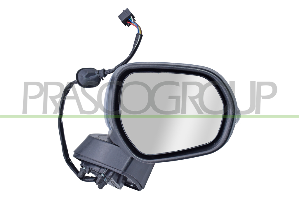 DOOR MIRROR RIGHT-ELECTRIC-PRIMED-HEATED-WITH LAMP-CONVEX-6 PINS