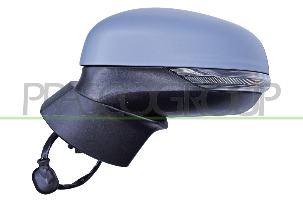 DOOR MIRROR LEFT-ELECTRIC-PRIMED-HEATED-WITH LAMP-CONVEX-6 PINS