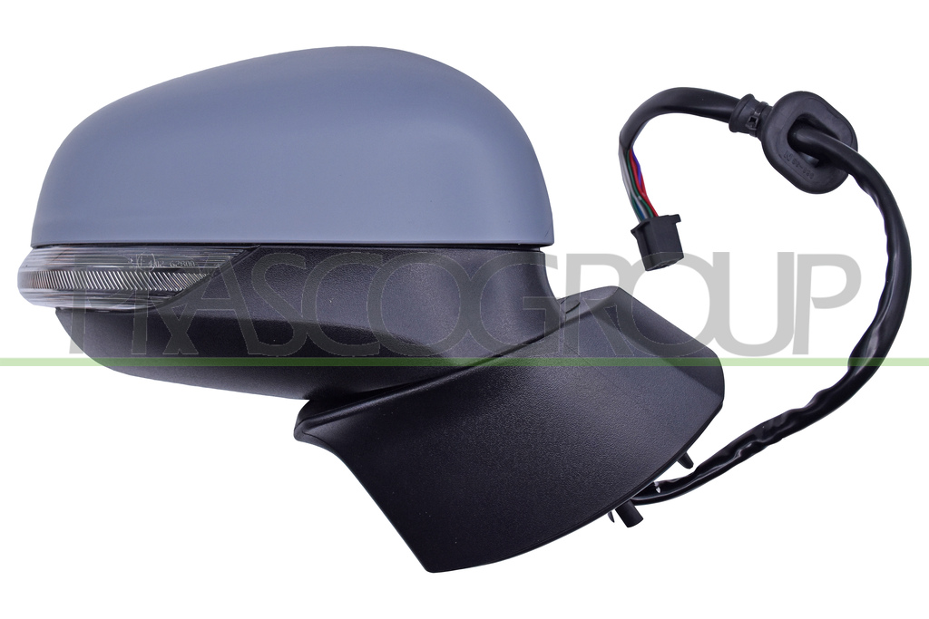 DOOR MIRROR RIGHT-ELECTRIC-PRIMED-HEATED-FOLDABLE-WITH LAMP-WITH AMBIENT LIGHT-WITH BLIS-CONVEX-12 PINS