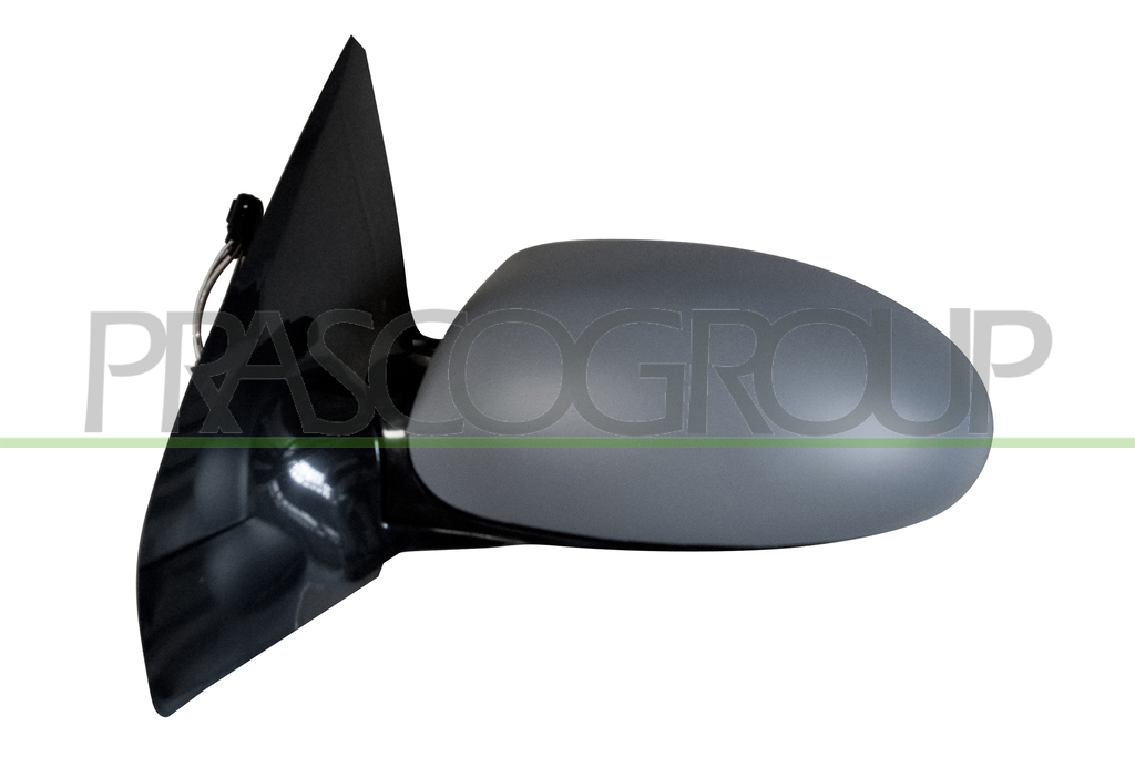 DOOR MIRROR LEFT-ELECTRIC-HEATED-PRIMED-CONVEX-CHROME