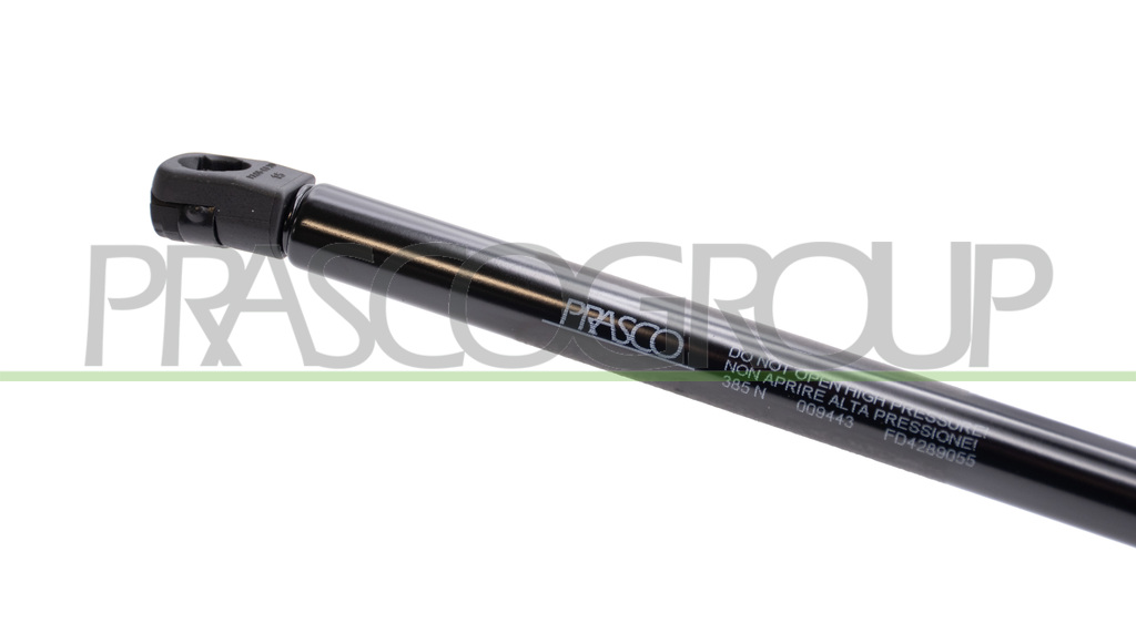 TAILGATE GAS SPRING RIGHT/LEFT - 385 N - L 600 mm - S 260 mm - Ø 18 mm - Ø 8 mm