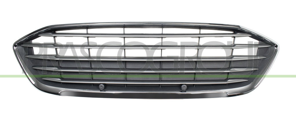RADIATOR GRILLE-BLACK-WITH SATIN MOLDING-WITH CHROME FRAME