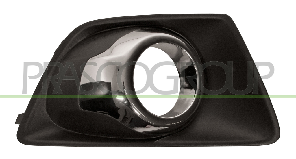 BUMPER GRILLE RIGHT-BLACK-TEXTURED FINISH-WITH FOG LAMP HOLE-WITH CHROME FRAME
