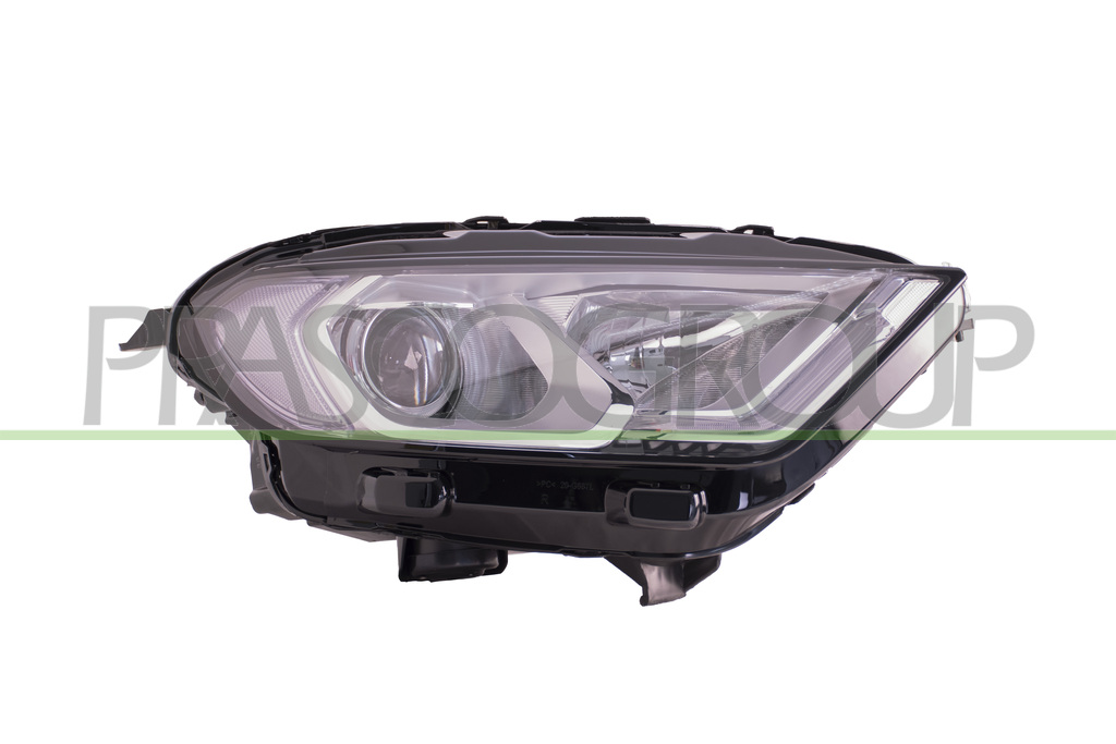HEADLAMP RIGHT H1+H18 ELECTRIC-WITH MOTOR-WITH DAY RUNNING LIGHT-CHROME-LED