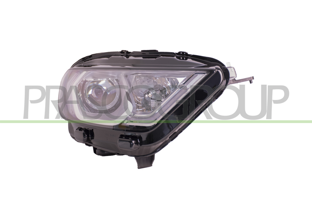 HEADLAMP RIGHT H1+H18 ELECTRIC-WITH MOTOR-WITH DAY RUNNING LIGHT-CHROME-LED