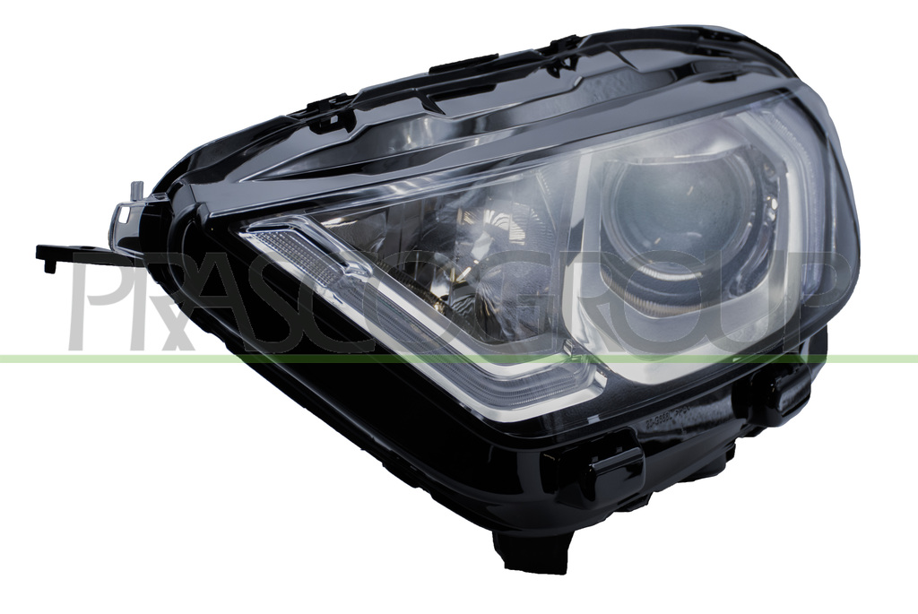 HEADLAMP LEFT H1+H18 ELECTRIC-WITH MOTOR-WITH DAY RUNNING LIGHT-CHROME-LED