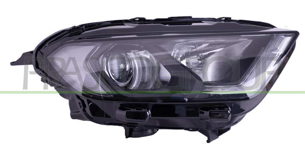 PROIETTORE DESTRO H1+H18-ELETTRICO-CON MOTORE-CON LUCE DIURNA-NERO-LED