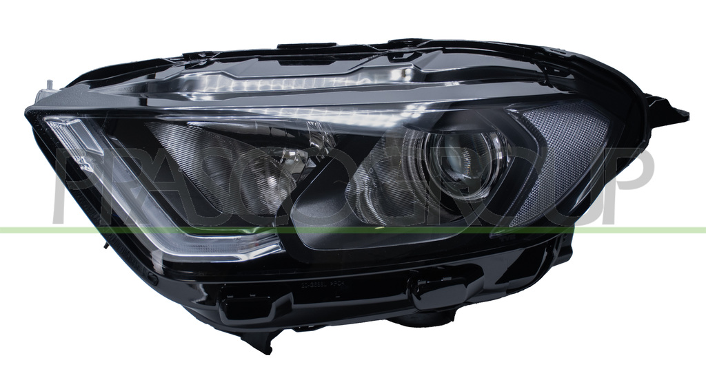 HEADLAMP LEFT H1+H18 ELECTRIC-WITH MOTOR-WITH DAY RUNNING LIGHT-BLACK-LED