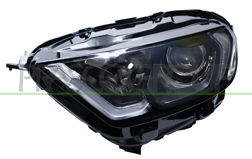 HEADLAMP LEFT H1+H18 ELECTRIC-WITH MOTOR-WITH DAY RUNNING LIGHT-BLACK-LED
