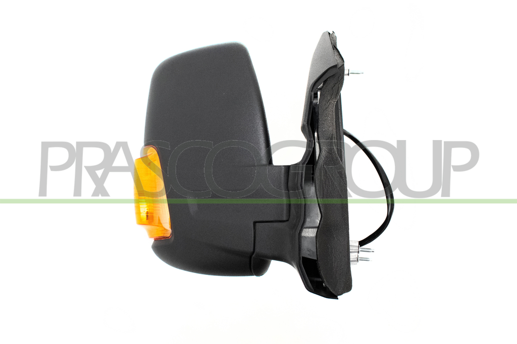 ESPEJO DERECHO-MANUAL-NEGRO-BRAZO CORTO-CON PILOTO AMBAR-CONVEXO/CROMADO