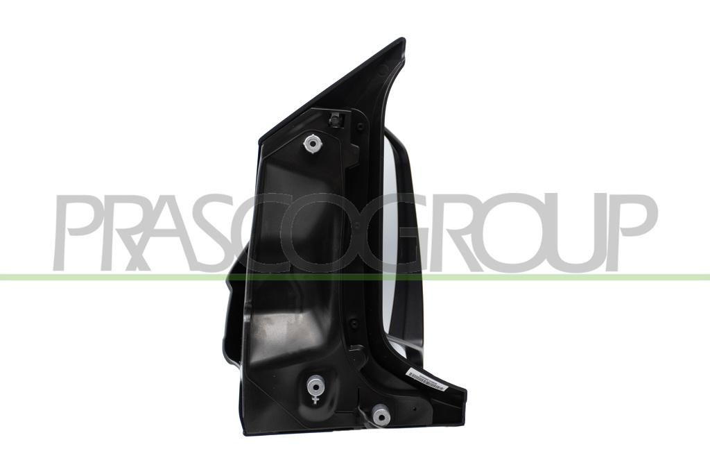 DOOR MIRROR LEFT-MANUAL BLACK-WITH LAMP-CONVEX-CHROME