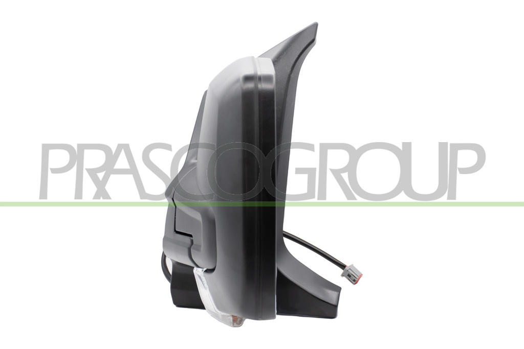 DOOR MIRROR LEFT-ELECTRIC-BLACK-HEATED-WITH LAMP-CONVEX-CHROME