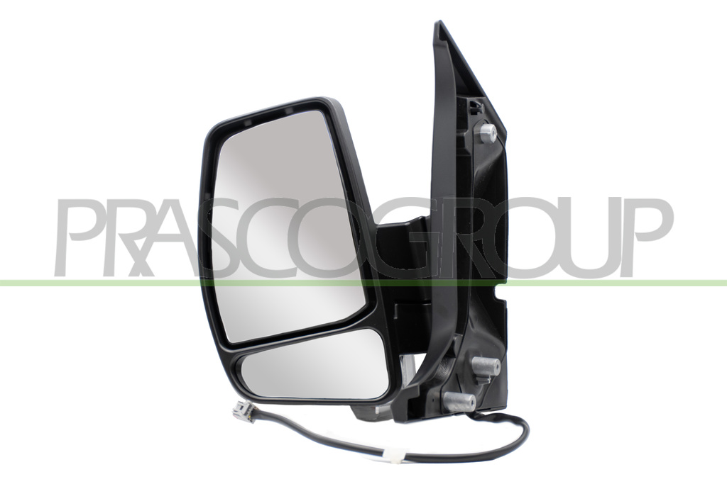DOOR MIRROR LEFT-ELECTRIC-BLACK-HEATED-WITH LAMP-CONVEX-CHROME